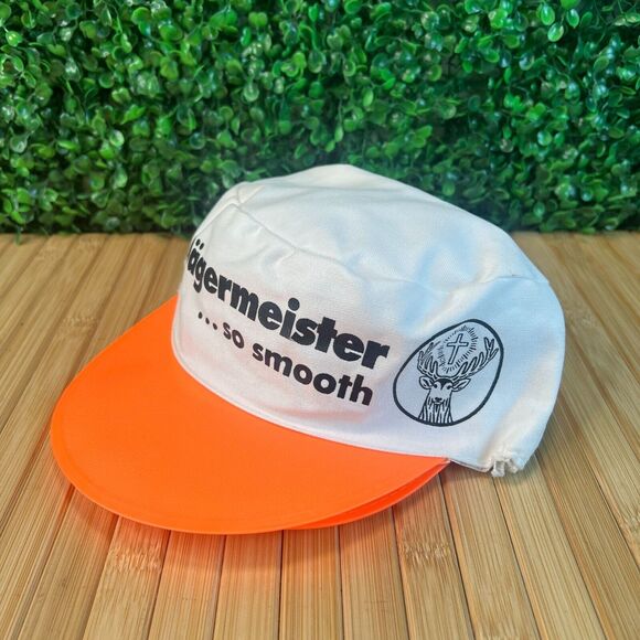 Vtg Jagermeister So Smooth Double Bill Painters Hat Cap 1990s Stretch Fit NOS - Picture 6 of 7